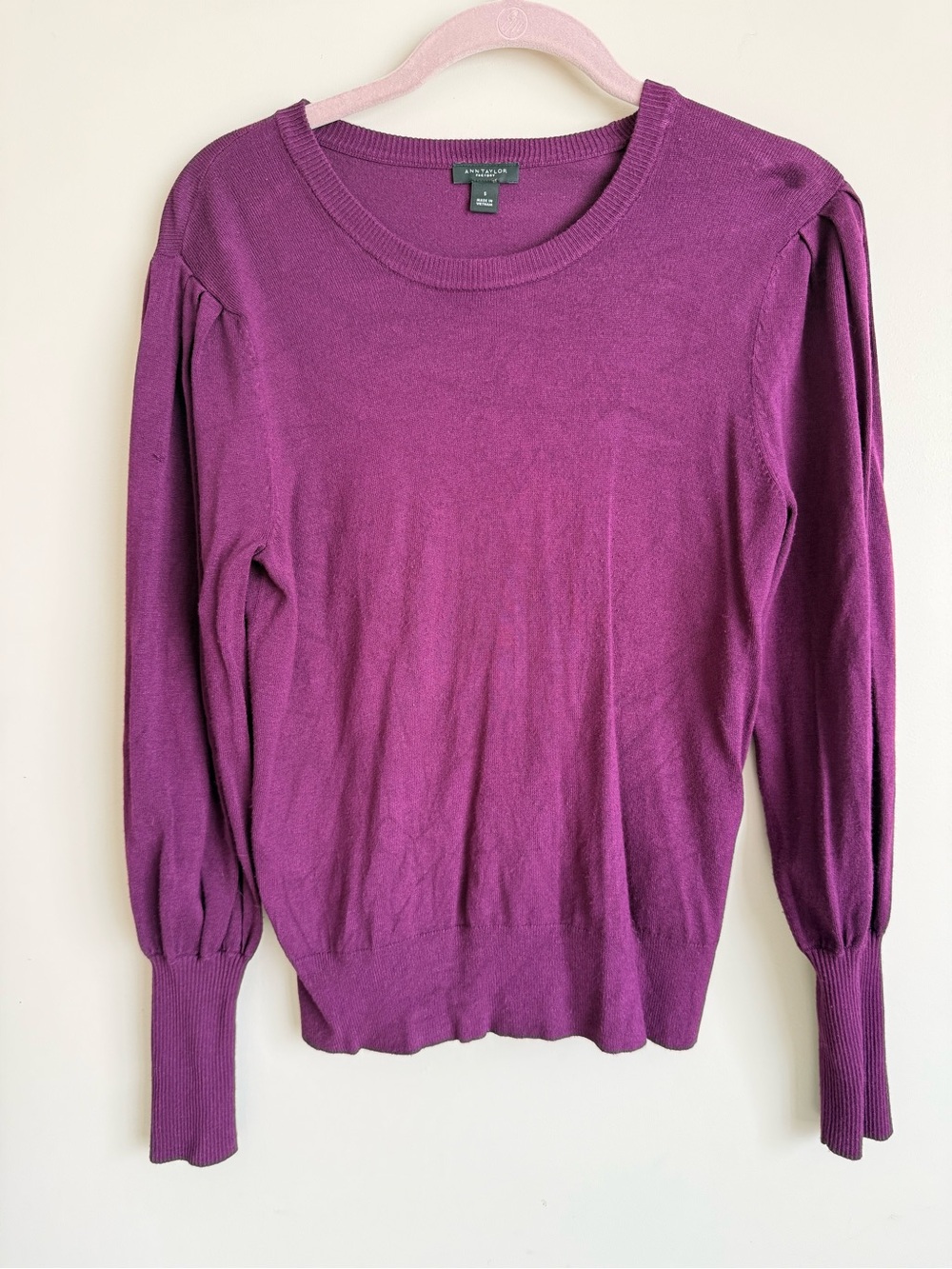 Ann Taylor Factory Plum Crewneck Sweater